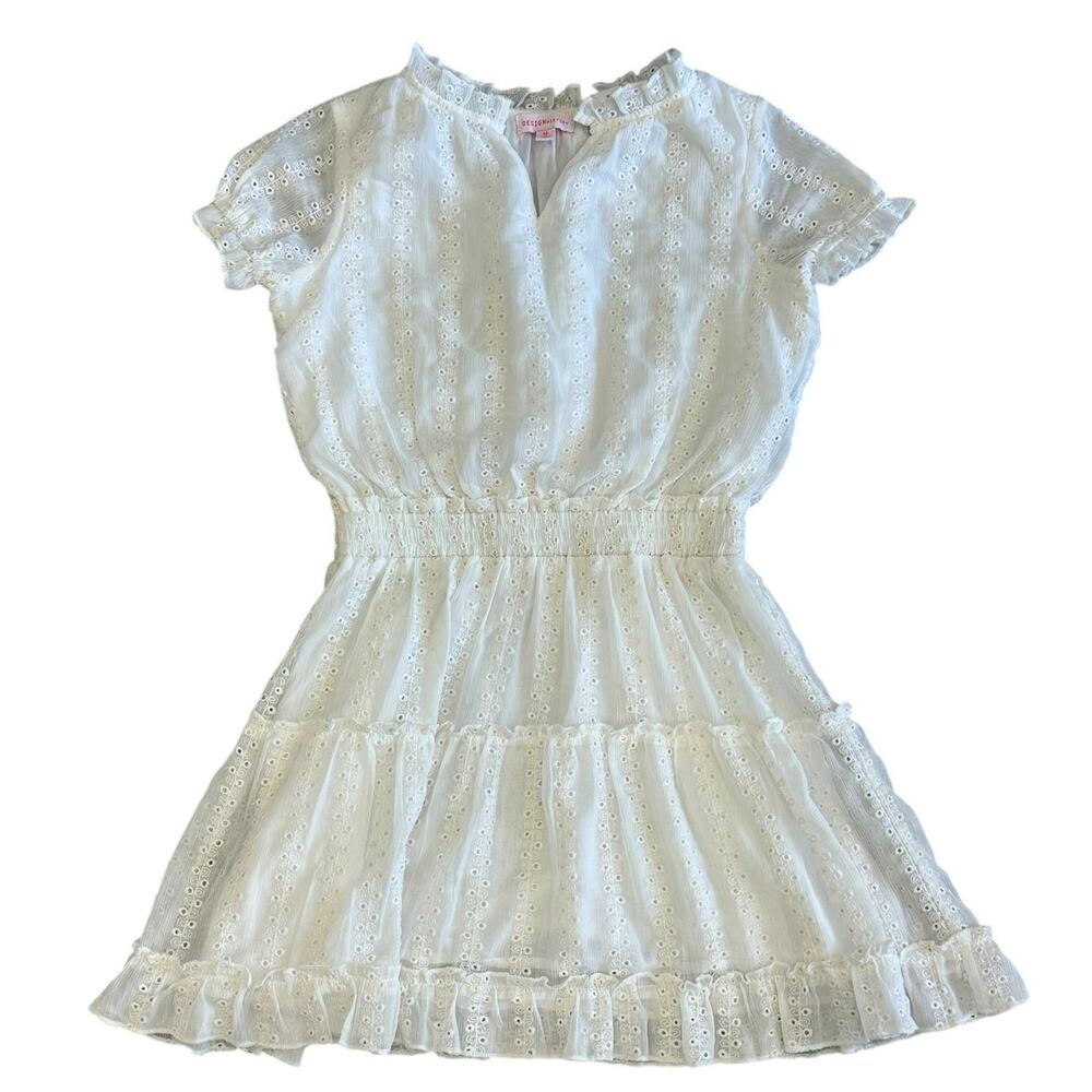 DESIGN HISTORY Girls Cream Eyelet Dress Size Medium